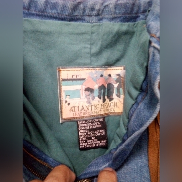 Vintage Atlantic Beach Leather Coat Works Fridge Jacket & Skirt Sz 10 - Picture 11 of 12